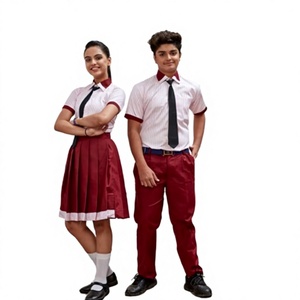 Ensemble uniforme scolaire pour filles, chemise en coton Oxford, jupe, pantalon, design rayé vert kaki, confortable, durable, respirant - Product Image 3