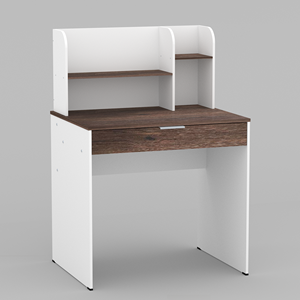 Escritorio de estudio con cajón, combinación de color sonoma y blanco, hecho de tablero de partículas de primera calidad con laminado de papel para uso de estudio. - Product Image 6