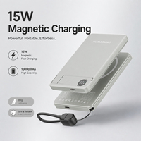 Batterie externe 10000 mAh à charge rapide 3.0, magnétique, avec aimant puissant, charge sans fil pour tous les appareils