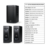 [X415D] Speaker Monitor Aktif 15'' Peralatan Profesional Sistem Suara Panggung Pesta Acara Bar Live House Gereja DJ DSP RMS 600W