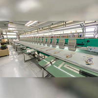 Machine à broder plate informatisée multi-têtes, équipement de broderie multi-aiguilles industriel pour la production de vêtements en série