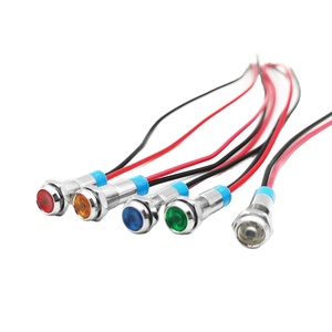 Lampu indikator koneksi kawat timbal lampu indikator logam Led dudukan Panel 6mm 8mm 10mm 12mm 16mm 19mm 22mm - Product Image 1