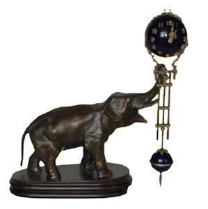 Antico 17 ° americano piccolo barista in ottone figura, in esecuzione per 84 ore meccanico blu cobalto sfera oscillante/pendolo orologio - Product Image 6