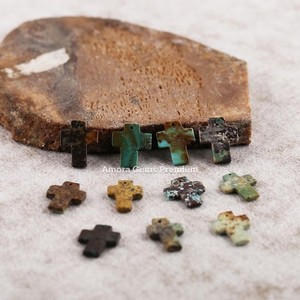 Mezcla de cabujones en forma de cruz piedras preciosas sueltas para la fabricación de joyas piedras pulidas naturales únicas perfectas para colgantes - Product Image 4