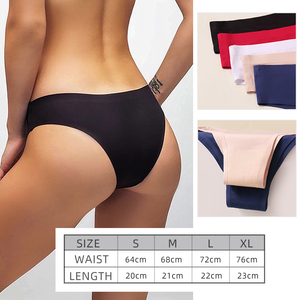 Jeune fille sans couture respirant G-String string culotte taille basse solide motif polyester Sexy tricoté conception - Product Image 2