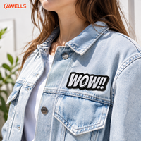 Patch brodé personnalisé AWELLS WOW, style bande dessinée, logo pop culture pour vêtements streetwear et accessoires de sacs