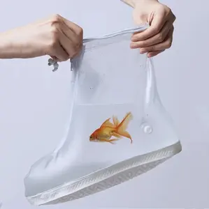 Protège-chaussures imperméables épaissis de taille moyenne, résistants à l'usure, lavables, antidérapants, pour hommes et femmes, pour la pluie et l'extérieur (vente en gros) - Product Image 4