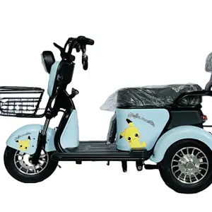 Motorlu 3 tekerlekli elektrikli bisiklet aile elektrikli scooter elektrikli üç tekerlekli bisiklet