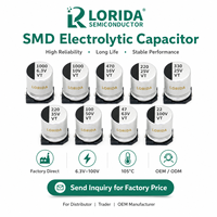 LORIDA Shenzhen 50V 220Uf 6.3*4 Composants passifs Smd High Ripple Low Esr Power Aluminium Lampe Uv Condensateur électrolytique
