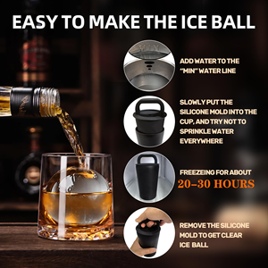 Cetakan Es Batu Kristal Whiskey 64mm, Bola Es, Kubus, Manual, Silikon, untuk Dapur, Rumah, <span class=keywords><strong>Bar</strong></span>, Logo Kustom <span class=keywords><strong>2026</strong></span> - Product Image 5