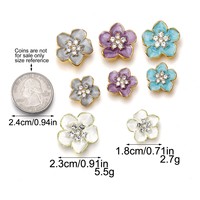Kancing Bunga Berlapis Rhinestone dari Paduan Seng Ramah Lingkungan untuk Dekorasi Pakaian Sweater dan Mantel