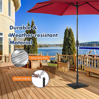 Support de parasol lesté JH-Mech ODM 35LBS avec patins amovibles et trous d'ancrage, base de parasol robuste en métal noir
