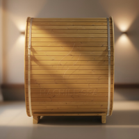 Hachillspa Outdoor Oval Cube Sauna Glastür in voller Länge Premium Schwarzes Schindel dach Thermo Massivholz 4-6 Personen Kapazität