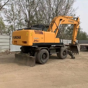 Excavatrice sur pneus Hyundai R210w-7 d'occasion, haute stabilité, 21 tonnes, moteur d'origine, meilleures performances, en vente - Product Image 5