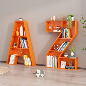 Librería Moderna y Creativa de Hierro con Panel de Diseño de Letras para Sala de Estar, <span class=keywords><strong>Biblioteca</strong></span> Escolar y Taller - Estantes Ajustables Ecológicos - Product Image 5