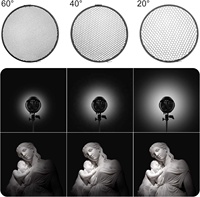 7 "réflecteur Standard diffuseur doux abat-jour avec grille en nid d'abeille 20/40/60 degrés pour Bowens Mount Studio Flash Light