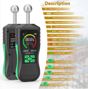Humidimètre numérique portable TL-MT86 pour cloisons sèches et bois, analyseur <span class=keywords><strong>d</strong></span>'<span class=keywords><strong>humidité</strong></span> industriel avec écran LCD pour l'<span class=keywords><strong>humidité</strong></span> des <span class=keywords><strong>murs</strong></span> et des tissus - Product Image 3