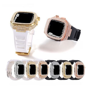 Boorui Star Studded Metal Luxury Case Correa de una pieza para <span class=keywords><strong>Apple</strong></span> <span class=keywords><strong>Watch</strong></span> Correa Metal 44/45mm - Product Image 1