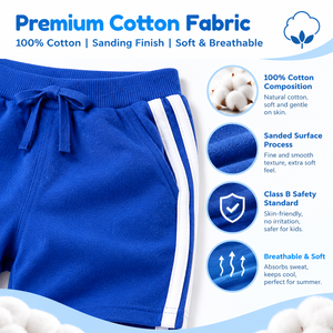Nouveaux shorts cargo en coton pour bébés garçons et filles, avec rayures, style décontracté, imprimé 5 points, pour tenue estivale - Product Image 3