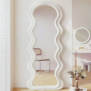 Nhà đương đại sử dụng đầy đủ chiều dài tường gương tùy chỉnh gỗ backboard lớn sóng thiết kế 4 mét kính dày có tính năng flannel khung - Product Image 1