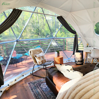 Luxe 4 saisons extérieur Igloo géodésique Glamping dôme maison tente avec cheminée isolation PVC tissu pour Resort/Villa