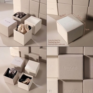 Custom Logo Luxury Rigid Cardboard Jewelry Box 6.3x6.3x5cm Premium <b>Square</b> Gift Packaging Box for Rings Earring Wholesale - Product Image 2