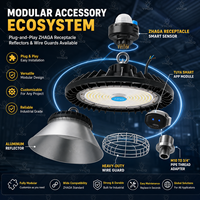 Lámpara LED Inteligente UFO IP65 para Techos Altos, 60-300W, Ajustable, con Sensor de Radar de Microondas, Regulable, 110-277V, Iluminación Industrial para Almacenes