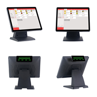 Sistema de Punto de Venta Todo en Uno con Pantalla Táctil de 15 Pulgadas para Restaurante, Terminal POS con Pantalla para Clientes VFD