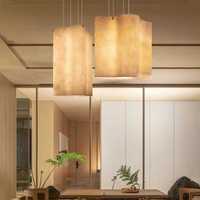 Lustre suspendu en tissu de lin minimaliste nordique, abat-jour doux et chaleureux, pour salle à manger, salon, hôtel, décoration