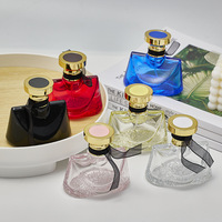 Botella de Perfume de Vidrio de Alta Gama de 50 ml, con Tapa de Rosca, Recargable, para Muestras, Botella Vacía XWW-P175 con Cabezal de Pulverización