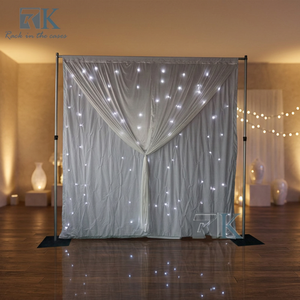 White Drapery <b>LED</b> <b>Star</b> Curtain Wedding Detachable Backdrop Pipe Stand - Product Image 1
