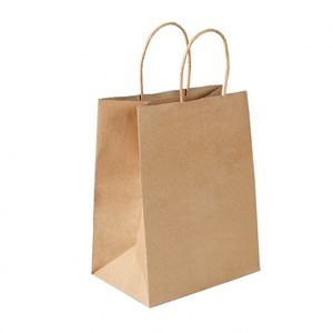Bolsas de Papel Kraft Ecológicas con Logotipo Personalizado, para Comida Rápida, con Asa Retorcida, para Llevar Pasteles y Té - Product Image 4