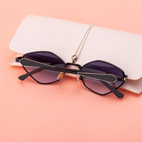 Lunettes de soleil KAJILA Fashion Fancy avec logo personnalisé, monture en métal polygonale, protection UV400, pour femmes.