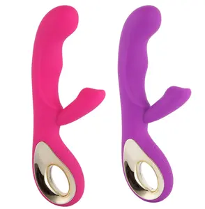 G-Spot 10 Speed masturbator สำหรับผู้หญิงแบบชาร์จ USB แบบสั่นซิลิโคนเกรดทางการแพทย์รูปกระต่ายคู่