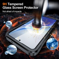 Personnalisé pour Samsung Galaxy S Series, film de protection en verre trempé 9H, protection complète 2 en 1, coques de téléphone magnétiques transparentes