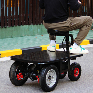 Çıkarılabilir koltuk Rideable taşıma arabası ile endüstriyel depo ağır elektrikli sepeti 4 tekerlekli Platform kargo sepeti - Product Image 5