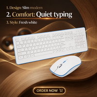 Clavier et souris sans fil 2,4 G pleine taille OEM ODM avec grand repose-poignets ergonomique, ensemble clavier et souris sans fil 2,4 G 104 touches