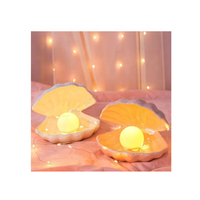 Usine directe nordique créative en céramique coquille de mer LED veilleuse lit porcelaine perle lampe fille coeur rêve décor de table