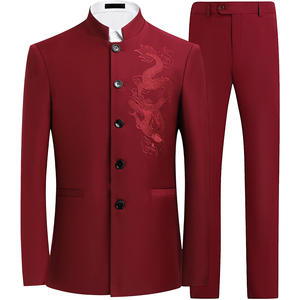 Nouveau costume de <span class=keywords><strong>blazer</strong></span> pour <span class=keywords><strong>homme</strong></span>, mode gentleman, affaires, amincissant, costume Zhongshan pour extérieur, banquet, hôte, décontracté, mariage, <span class=keywords><strong>blazer</strong></span> à col montant - Product Image 4
