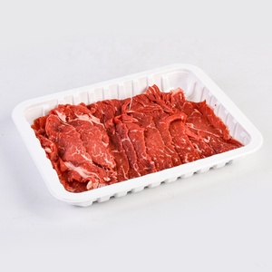 Wholesale Food Safe Pork Beef Lamb Roll Disposable Meat Roll Packaging Box Plastic Meat Display Trays