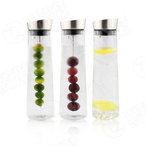 Offre Spéciale Borosilicate Bouilloire En Verre <span class=keywords><strong>Carafe</strong></span> À <span class=keywords><strong>Eau</strong></span> Résistante À la Chaleur Avec Brochette de Fruits Avec Boule de Silicone - Product Image 2