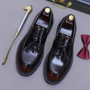 Chaussures habillées carrées de luxe pour hommes de haute qualité, élégantes, haut de gamme, en cuir, à imprimé patchwork, pour soirée d'automne - Product Image 3