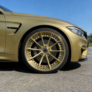 Rueda forjada de 2 piezas SenYao 6061-T6, radios en oro cepillado, borde en oro cepillado, ET35, personalizada para <span class=keywords><strong>Aston</strong></span> <span class=keywords><strong>Martin</strong></span> Vantage - Product Image 3