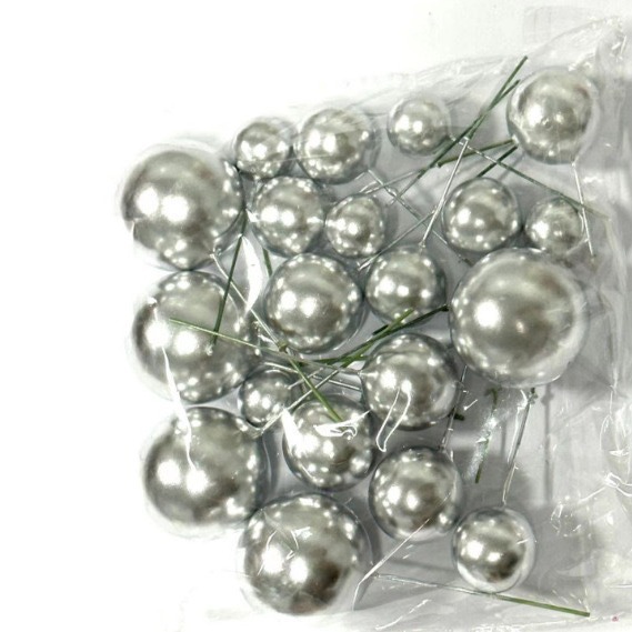 Assortiment de 20 boules argentées colorées (5 de chaque couleur)