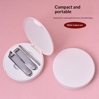 Ensemble de soins des ongles en acier au carbone 3 pièces - Étui portable élégant en boîte, grande surface personnalisable, cadeaux publicitaires pratiques