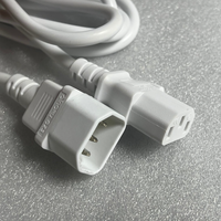 Câble d'extension secteur 1M 10A, prise C13 IEC vers fiche C14 IEC, blanc, cordon d'alimentation 3*1mm²