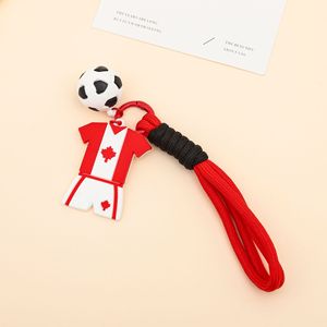 Porte-clés en silicone PVC style maillot de football 2026 avec motif de dessin animé pour sac à dos et accessoires de voiture - Product Image 4