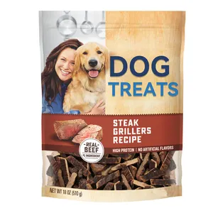 Wholesale Premium OEM Pet Snack Factory BSCI Chew Dog Food Temptations Dental Care Delicious Steak Grill Snacks Dog Treats
