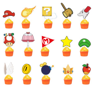 ชุดจานชามแก้วลายซูเปอร์มาริโอ ซูเปอร์บรอเธอร์ส สำหรับงานเลี้ยง ชุดอุปกรณ์บนโต๊ะอาหารแบบใช้แล้วทิ้ง พร้อมที่ตกแต่งเค้ก อุปกรณ์ตกแต่งงานปาร์ตี้ - Product Image 4