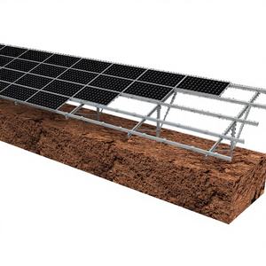 Accessoires solaires U2V, rails de montage en aluminium galvanisé à chaud, garantie 10 ans, résistance au vent 60 m/s, pour montage au sol, sur toit, ou au carport - Product Image 1